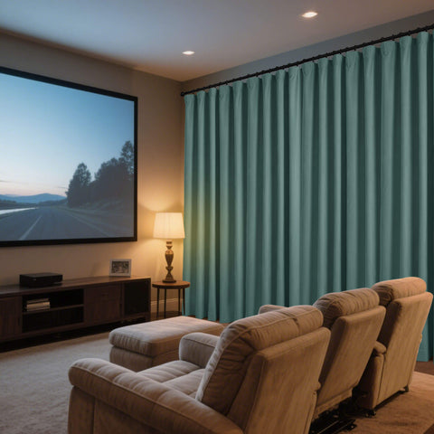 223 Soft Velvet Drape 100% Blackout for Home Theater Flat Hooks 1 Panel