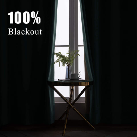 223 Extra Long 100% Blackout Velvet Drape, 280gsm Lightweight Polyester Grommet 1 Panel