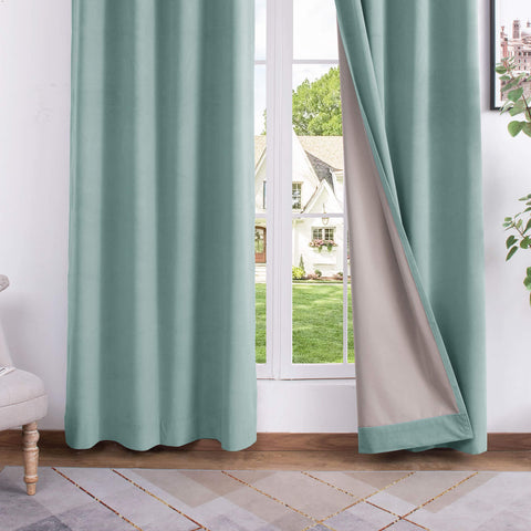 223 Soft Velvet Drape 100% Blackout for Home Theater Flat Hooks 1 Panel