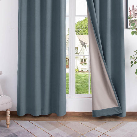 223 Premium 100% Blackout Velvet Drape 280gsm Pinch Pleat - Cololeaf -- #7 Beige