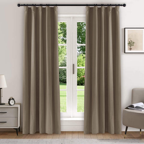223 Soft Velvet Drape 100% Blackout for Home Theater Flat Hooks 1 Panel