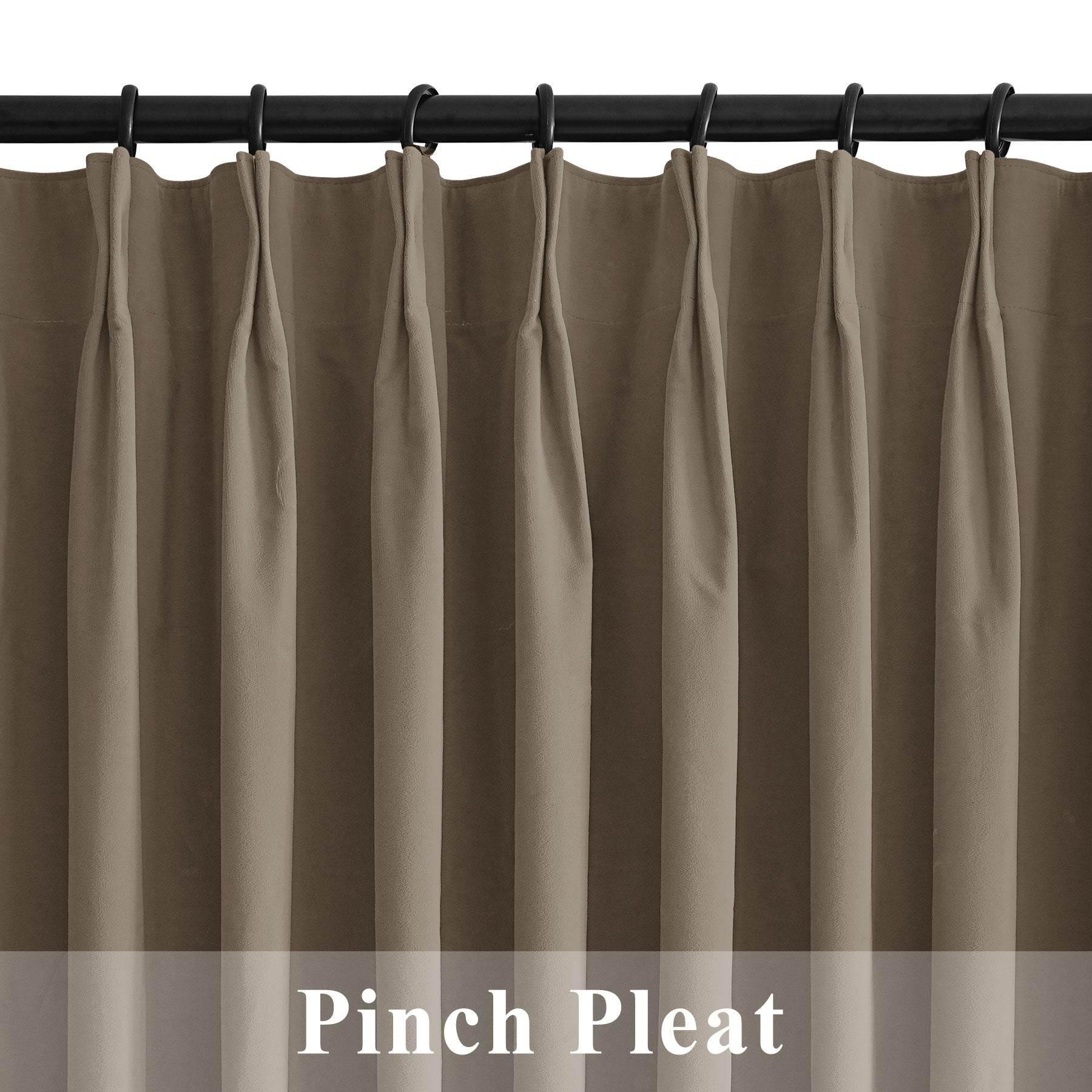 223 Premium 100% Blackout Velvet Drape 280gsm Pinch Pleat - Cololeaf -- #7 Beige