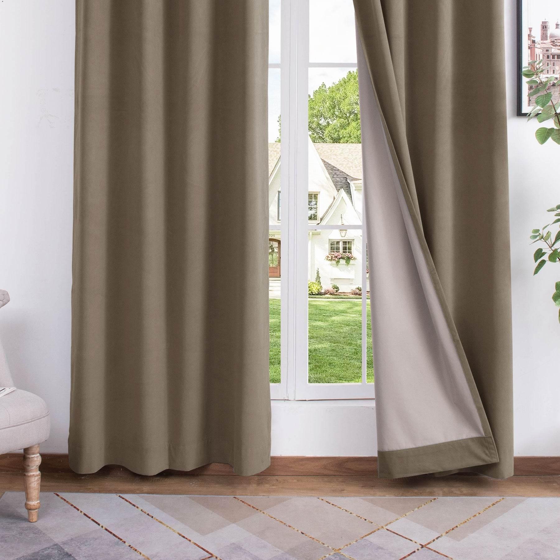 223 Premium 100% Blackout Velvet Drape 280gsm Pinch Pleat - Cololeaf -- #7 Beige