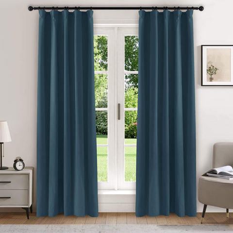 223 Soft Velvet Drape 100% Blackout for Home Theater Flat Hooks 1 Panel