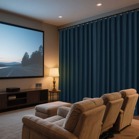223 Soft Velvet Drape 100% Blackout for Home Theater Flat Hooks 1 Panel