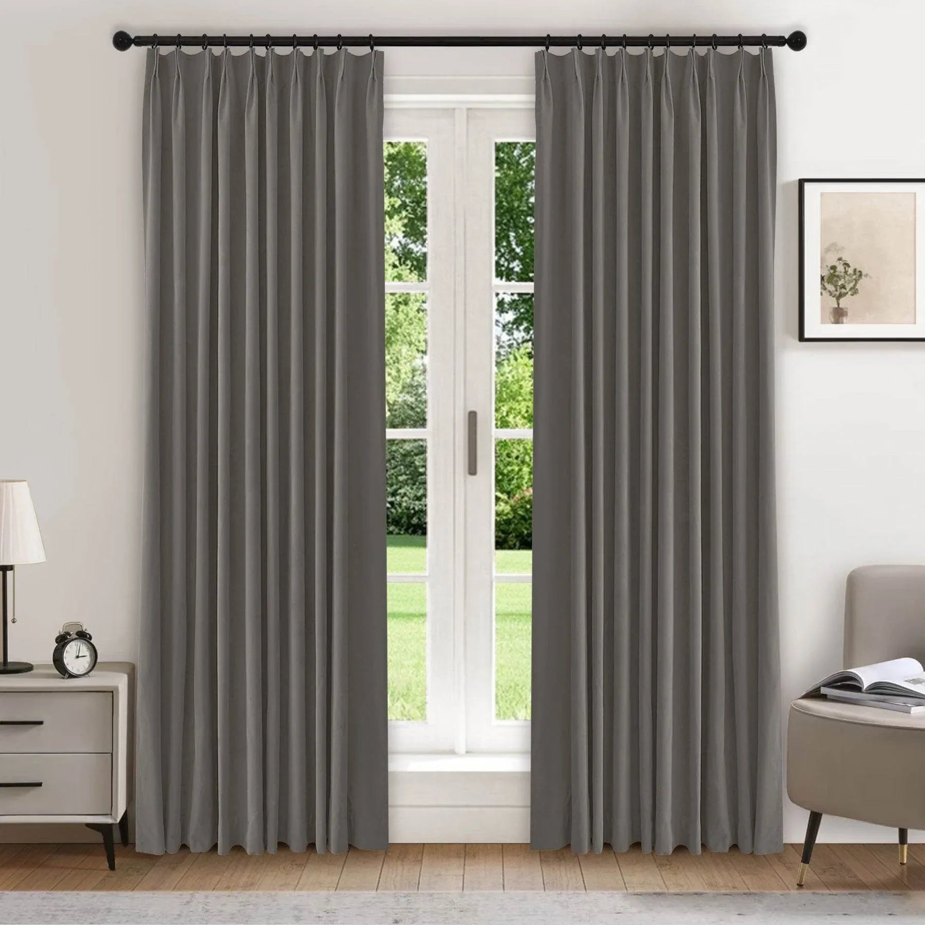 223 Premium 100% Blackout Velvet Drape 280gsm Pinch Pleat - Cololeaf -- #7 Beige