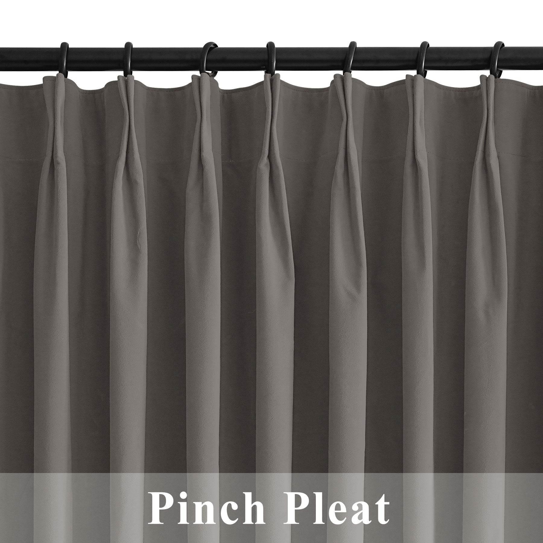 223 Premium 100% Blackout Velvet Drape 280gsm Pinch Pleat - Cololeaf -- #7 Beige