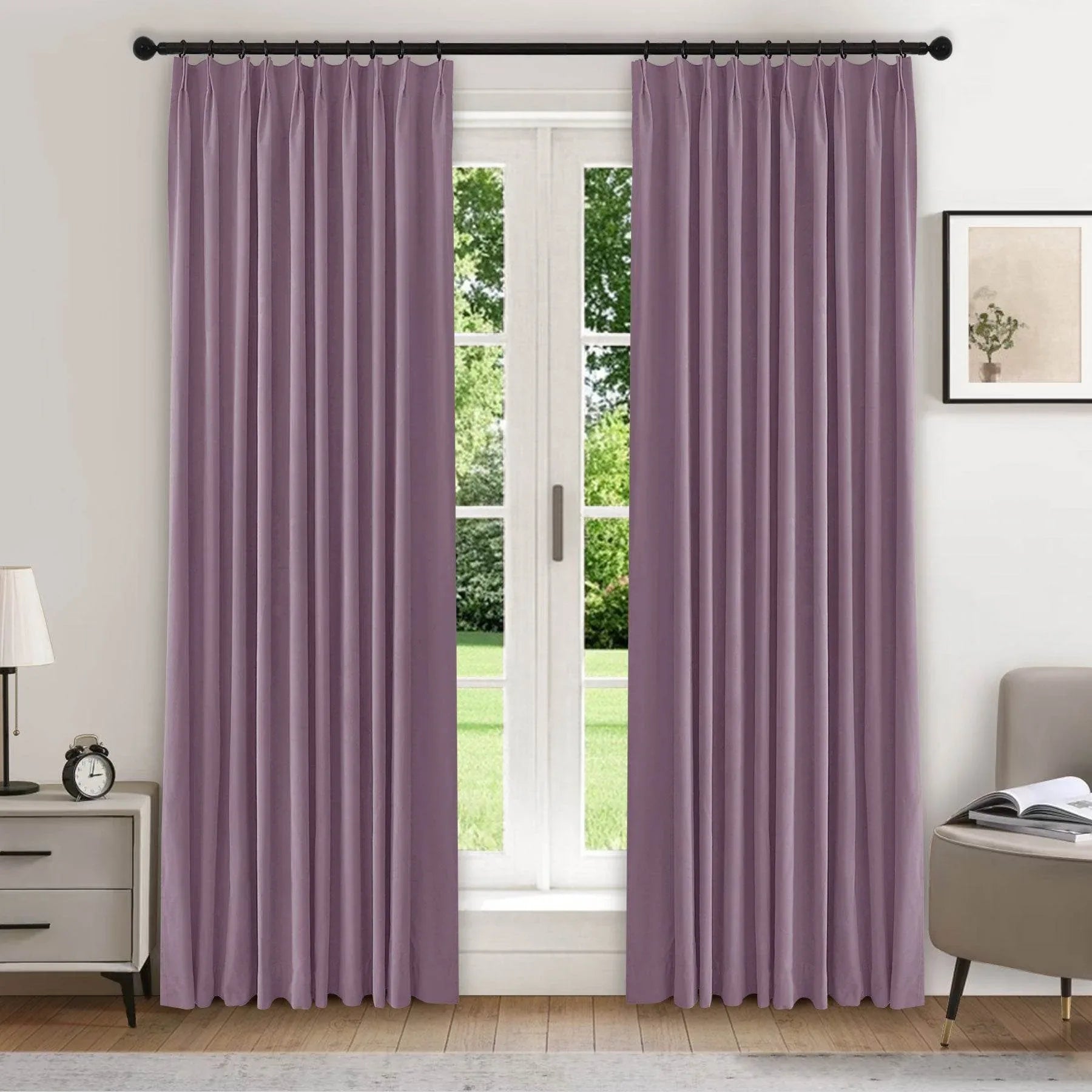 223 Premium 100% Blackout Velvet Drape 280gsm Pinch Pleat - Cololeaf -- #7 Beige