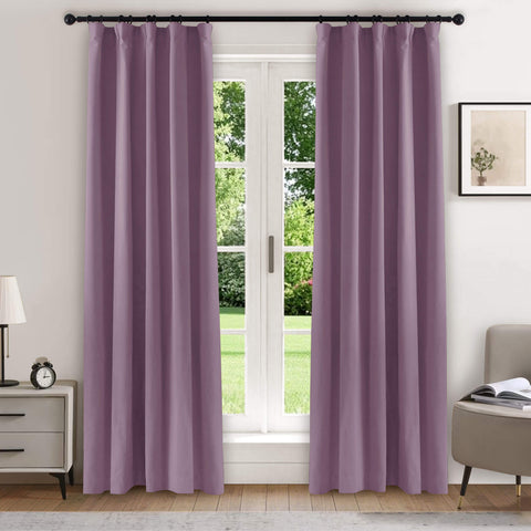 223 Soft Velvet Drape 100% Blackout for Home Theater Flat Hooks 1 Panel