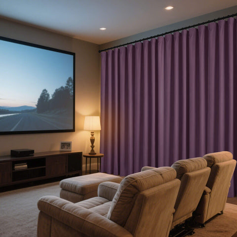 223 Soft Velvet Drape 100% Blackout for Home Theater Flat Hooks 1 Panel