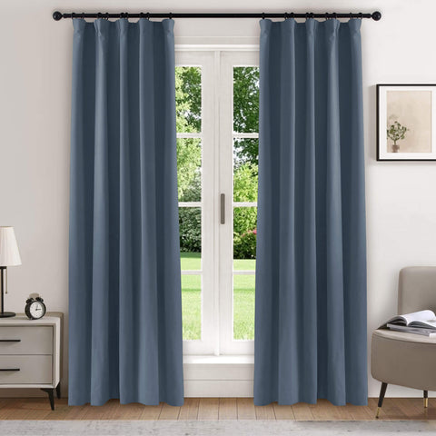 223 Soft Velvet Drape 100% Blackout for Home Theater Flat Hooks 1 Panel