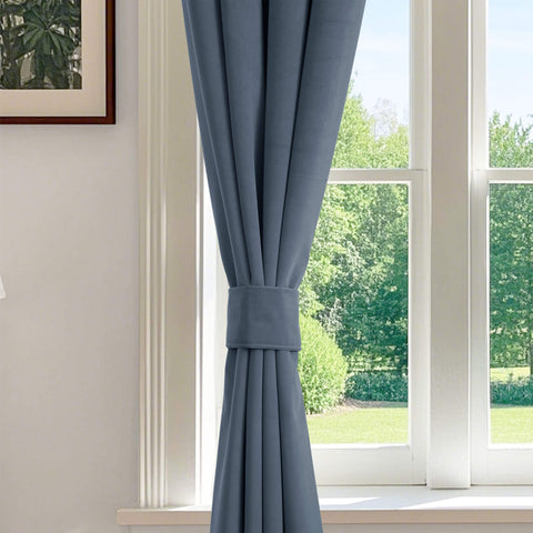 223 Extra Long 100% Blackout Velvet Drape, 280gsm Lightweight Polyester Grommet 1 Panel