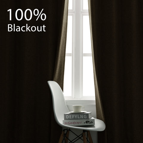 3009 Reversible 100% Blackout Linen Blend Curtain Pinch Pleat 1 Panel