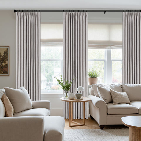 3009 Reversible 100% Blackout Linen Blend Curtain Pinch Pleat 1 Panel