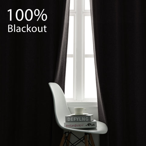 3009 Reversible 100% Blackout Linen Blend Curtain Pinch Pleat 1 Panel