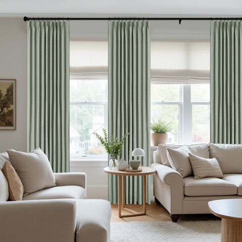 3009 Reversible 100% Blackout Linen Blend Curtain Pinch Pleat 1 Panel