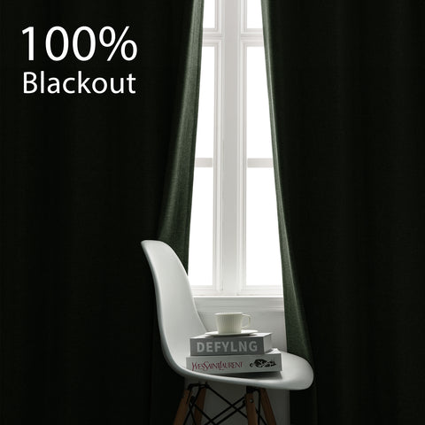 3009 Reversible 100% Blackout Linen Blend Curtain Pinch Pleat 1 Panel