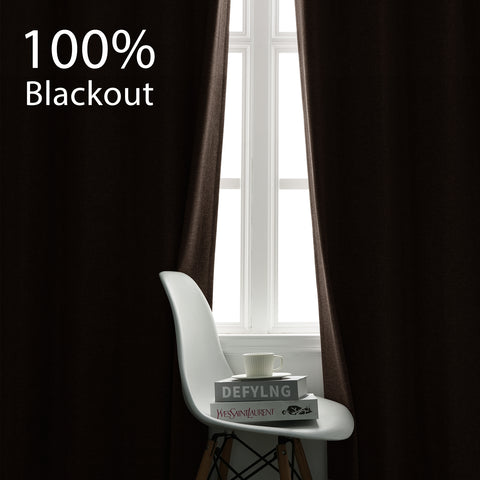 3009 Reversible 100% Blackout Linen Blend Curtain Pinch Pleat 1 Panel