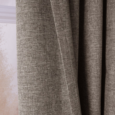 3009 Reversible 100% Blackout Linen Blend Curtain Grommet 1 Panel