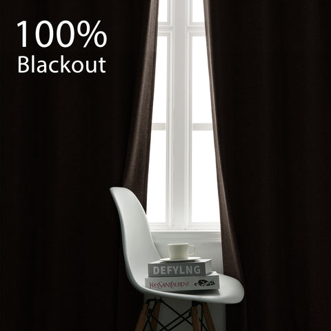 3009 Reversible 100% Blackout Linen Blend Curtain Grommet 1 Panel
