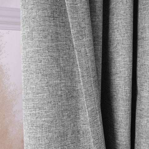 3009 Reversible 100% Blackout Linen Blend Curtain Grommet 1 Panel