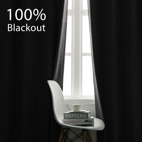 3009 Reversible 100% Blackout Linen Blend Curtain Pinch Pleat 1 Panel