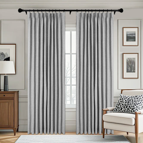 3009 Reversible 100% Blackout Linen Blend Curtain Pinch Pleat 1 Panel