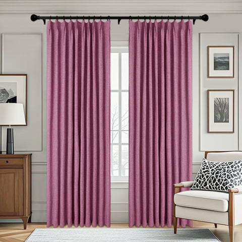 3009 Reversible 100% Blackout Linen Blend Curtain Pinch Pleat 1 Panel