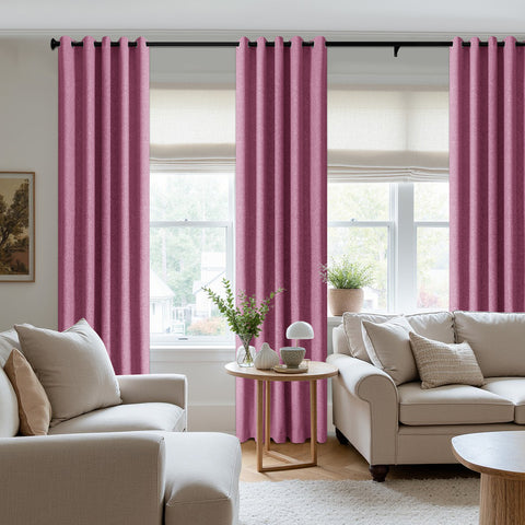 3009 Reversible 100% Blackout Linen Blend Curtain Grommet 1 Panel