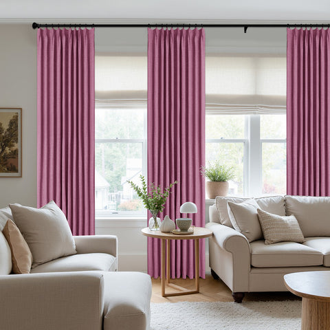 3009 Reversible 100% Blackout Linen Blend Curtain Pinch Pleat 1 Panel