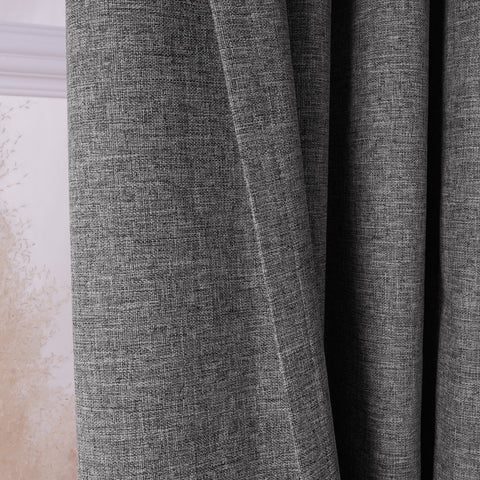3009 Reversible 100% Blackout Linen Blend Curtain Grommet 1 Panel