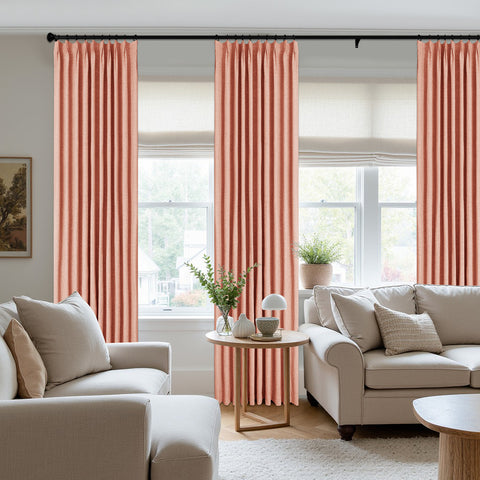 3009 Reversible 100% Blackout Linen Blend Curtain Pinch Pleat 1 Panel