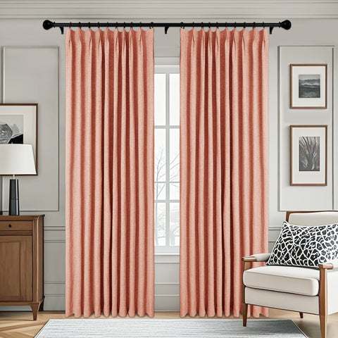 3009 Reversible 100% Blackout Linen Blend Curtain Pinch Pleat 1 Panel