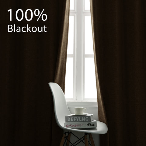 3009 Reversible 100% Blackout Linen Blend Curtain Pinch Pleat 1 Panel