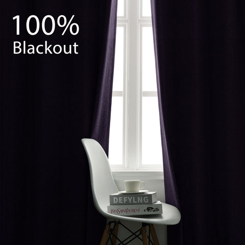 3009 Reversible 100% Blackout Linen Blend Curtain Pinch Pleat 1 Panel