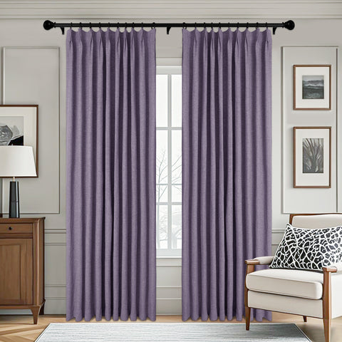 3009 Reversible 100% Blackout Linen Blend Curtain Pinch Pleat 1 Panel