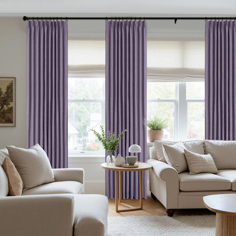 3009 Reversible 100% Blackout Linen Blend Curtain Pinch Pleat 1 Panel