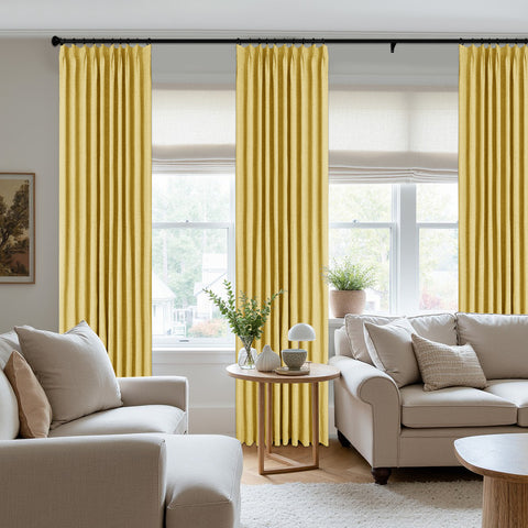 3009 Reversible 100% Blackout Linen Blend Curtain Pinch Pleat 1 Panel