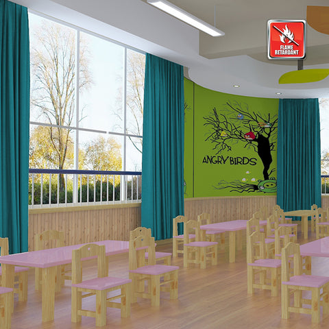 Regal Flame Retardant Fire Resistant Curtains Thermal Insulated Blackout for Office, Hotel, School Grommet 1 Panel