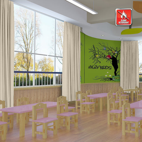 Regal Flame Retardant Fire Resistant Curtains Thermal Insulated Blackout for Office, Hotel, School Grommet 1 Panel