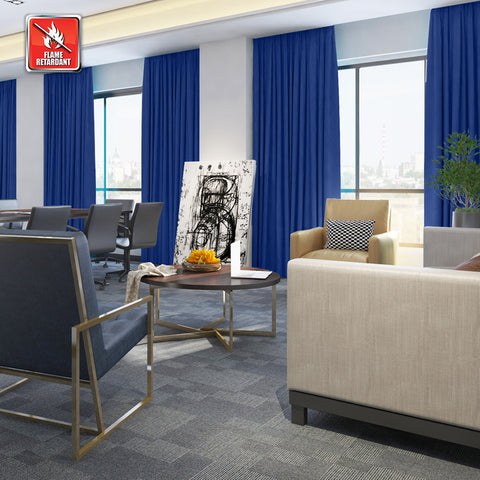 Regal Flame Retardant Fire Resistant Curtains Thermal Insulated Blackout for Office, Hotel, School Grommet 1 Panel