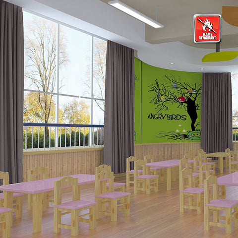Regal Flame Retardant Fire Resistant Curtains Thermal Insulated Blackout for Office, Hotel, School Grommet 1 Panel