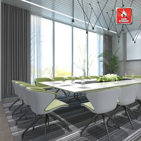 Regal Flame Retardant Fire Resistant Curtains Thermal Insulated Blackout for Office, Hotel, School Grommet 1 Panel