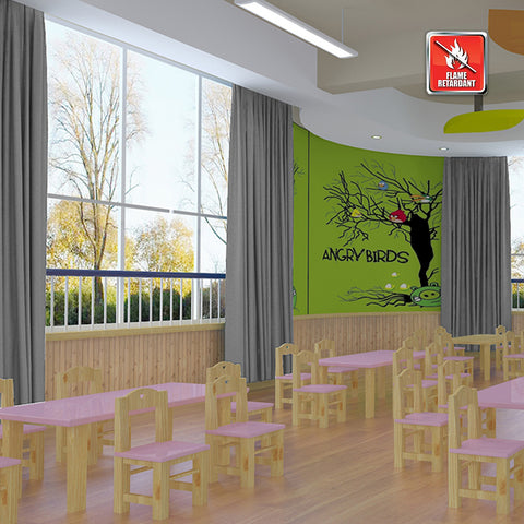Regal Flame Retardant Fire Resistant Curtains Thermal Insulated Blackout for Office, Hotel, School Grommet 1 Panel