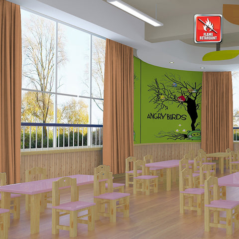 Regal Flame Retardant Fire Resistant Curtains Thermal Insulated Blackout for Office, Hotel, School Grommet 1 Panel