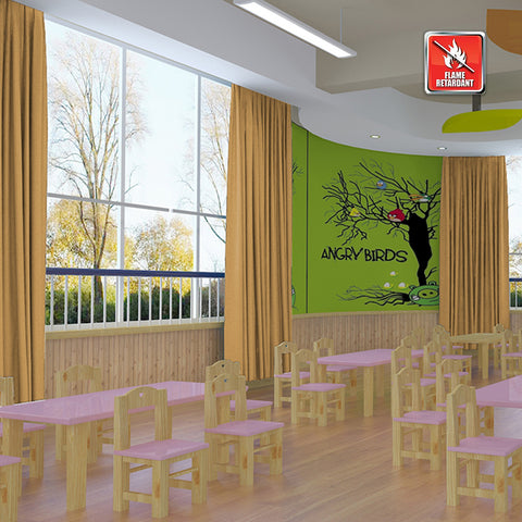 Regal Flame Retardant Fire Resistant Curtains Thermal Insulated Blackout for Office, Hotel, School Grommet 1 Panel