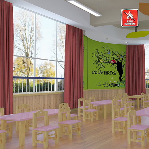 Regal Flame Retardant Fire Resistant Curtains Thermal Insulated Blackout for Office, Hotel, School Grommet 1 Panel