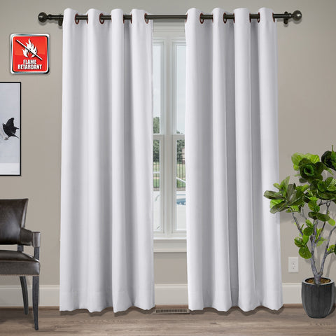 Regal Flame Retardant Fire Resistant Curtains Thermal Insulated Blackout for Office, Hotel, School Grommet 1 Panel