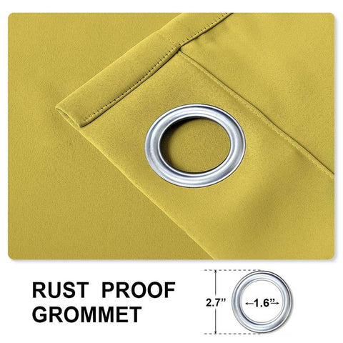 Rose Extra Wide Outdoor Curtains Waterproof Thermal Insulated Blackout Top Grommet - Cololeaf -- Beige
