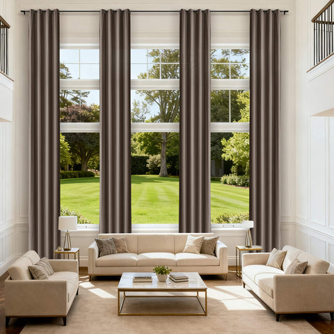 MJ11 Extra Long Soft Velvet Blackout Drapes For Loft Living Room Grommet 1 Panel